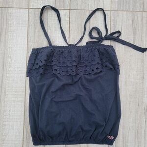 Hollister Tube Top Navy Blue with Removable Halter Strap Size Medium